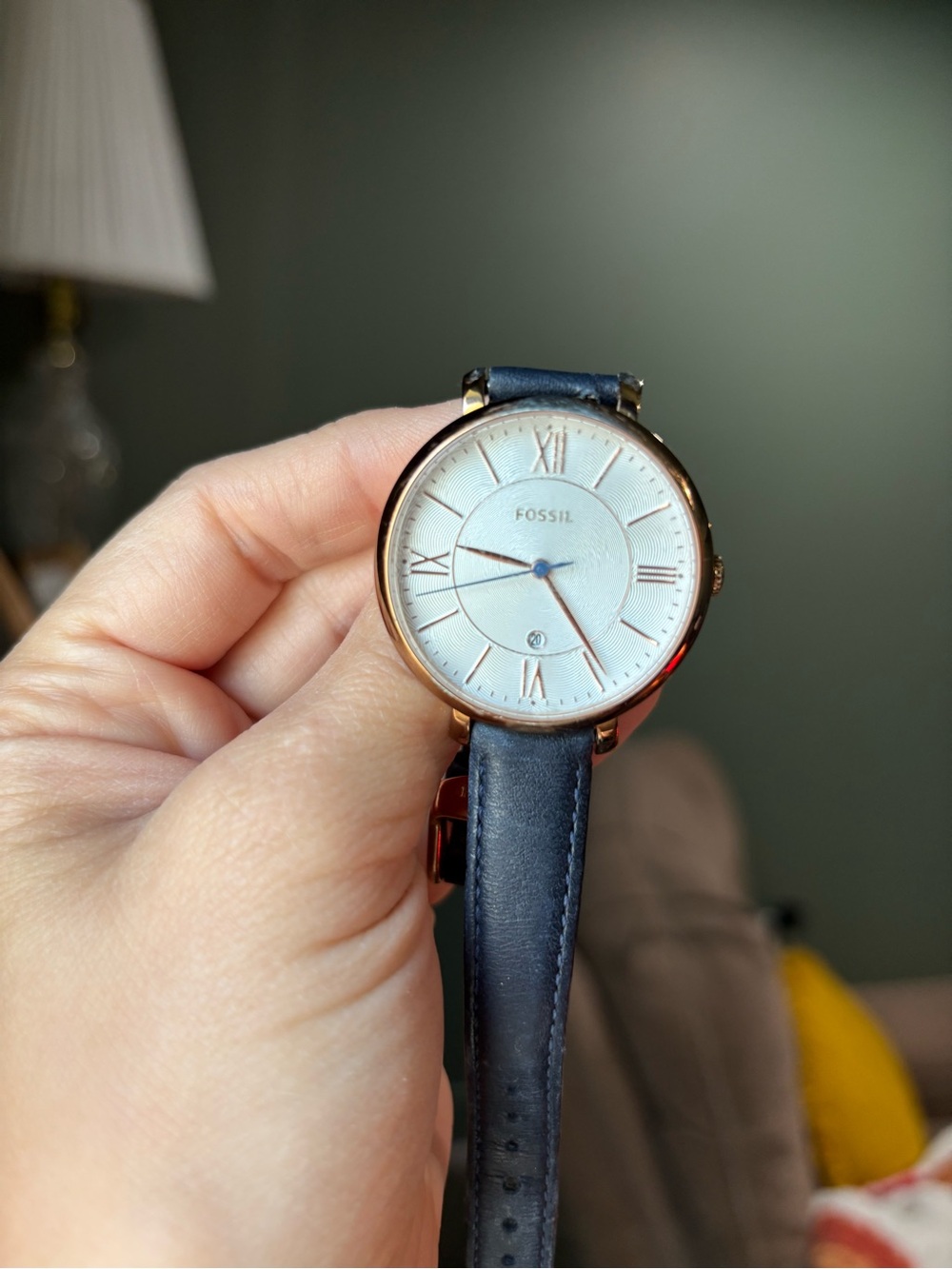 Fossil Jacqueline Navy Leather Watch